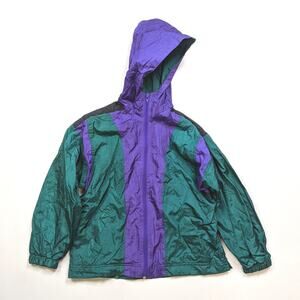 Vintage Basic Formula Windbreaker Jacket Unisex Children's Kids Size 6-7 Green